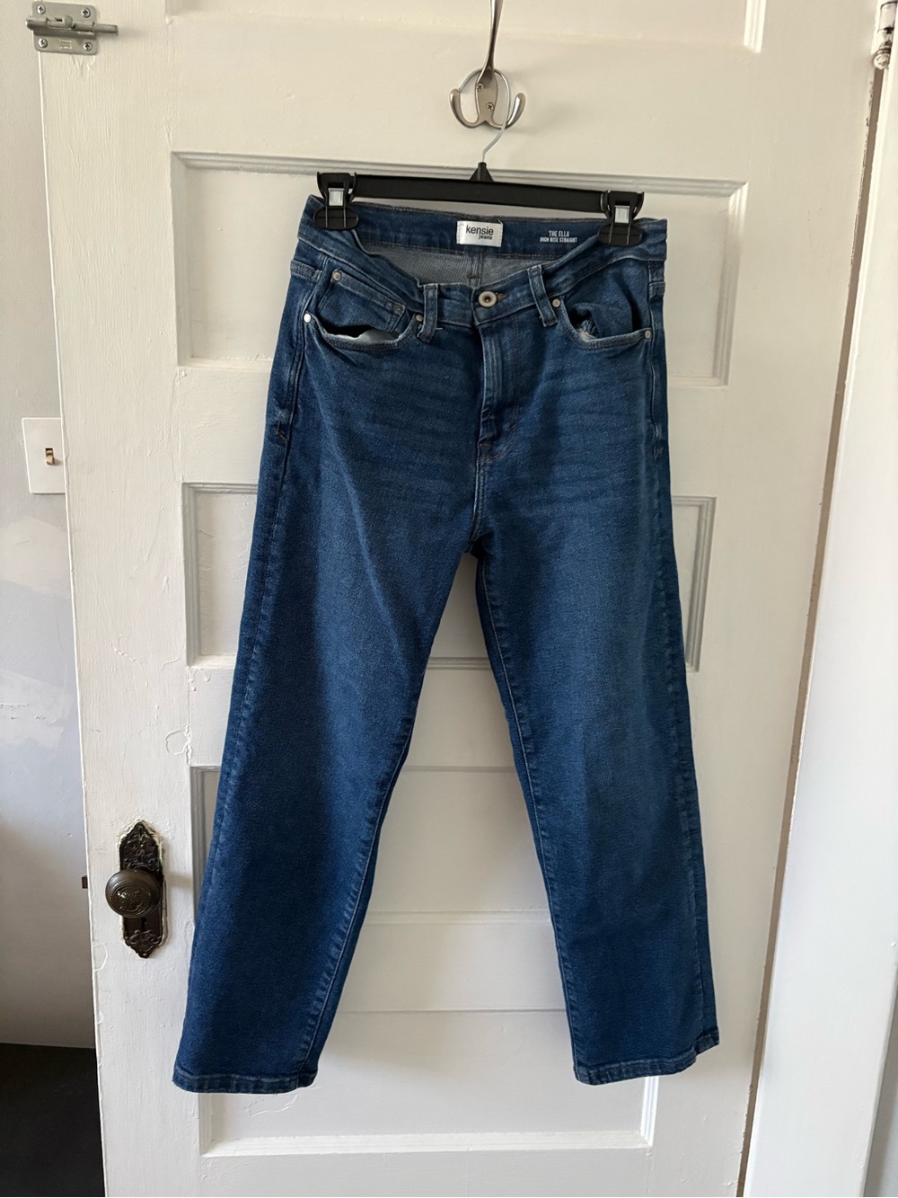 Kensie Women's Dark Blue Straight-Leg Jeans